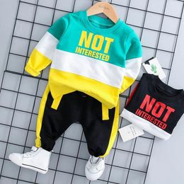 Clothing Sets Spring Autumn Baby Boy Girl Clothing Set Cotton Kids Toddler Letter Sport Suit For Infant Long Sleeve T-Shirt Pants Outfit 230505