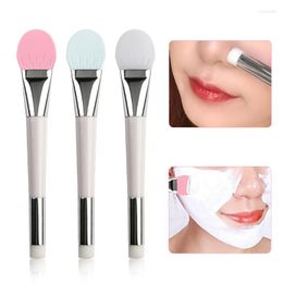 Makeup Brushes Double Head Silicone Facial Mask Brush Cleaning Nose Apply Mud Film Dual Purpose Soft Beauty Tool