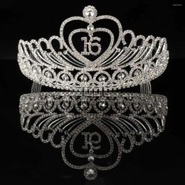 Hair Clips Sweet 16th Birthday Rhinestone Crystal Tiara Princess Crown Gift Party Decorations Accessories