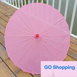 Chinese Coloured Umbrella White Pink Parasols China Traditional Dance Colour Parasol Japanese Silk Wedding Props 50pcs