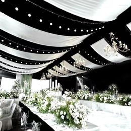 Party Decoration Poly Spandex Ceiling Drapery Thick Curtain Panel Roof Canopy Draping Fabric Wedding