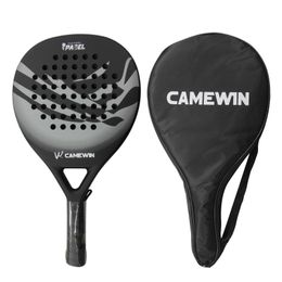 Tennis Rackets CAMEWIN4013 Padel Beach Tennis Racket Professional Tennis Carbon Fibre Soft EVA Face Tennis Paddle Racquet Racket with Bag Cover 230505