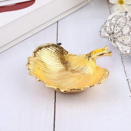 Plates Tray Jewellery Dish Ring Trinket Storage Holder Leaf Gold Plate Stand Vanity Display Mini Rings Necklace Wely Organiser Shape