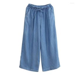 Women's Jeans 2023 Summer Mid Waist Boyfriend With Sashes Woman Straight Casual Denim Wide Leg Pants Trousers For Ladies