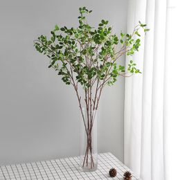 Decorative Flowers Artificial Eucalyptus Branches Faux Greenery Fake Mint Leaves Outdoor Shrubs In Green For Garden Wall Home Farmhouse