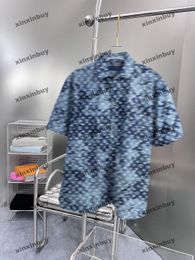 xinxinbuy Men designer Tee t shirt 23ss tie dye letter jacquard fabric short sleeve cotton women black white blue S-3XL