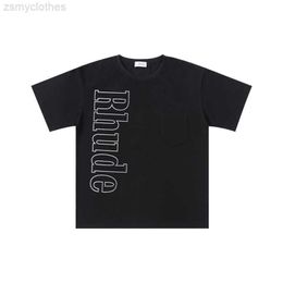 Men's T-Shirts RHUDE High Quality Men Women letter print T Shirt Loose Fit Tops Short Sleeve Tee Men Hip-hop Fashion T Shirt High Quality