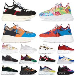 Top Designer Italy Sneakers Chain Reaction Casual shoes Height Reflective Triple Black White multi-color suede red blue yellow fluo tan Fashion womens mens trainers