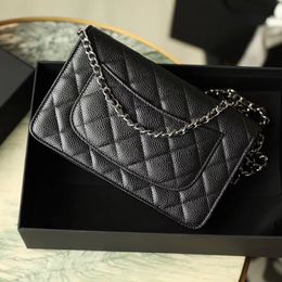 Luxury Bags Designer Flap Shoulder Bags Channel Quality Calfskin Chain Bags 24cm