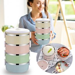 Dinnerware Sets Stainless Steel Bento Box Japanese Style Insulated Lunch 4 Small Dining Table Round Set Dinner Centerpiece