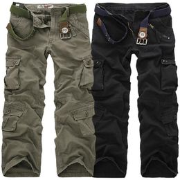 Men's Pants Men Cargo High Quality Casual Loose Multi Pocket Camouflage Military street Joggers Plus Size 44 Long Trousers 230428
