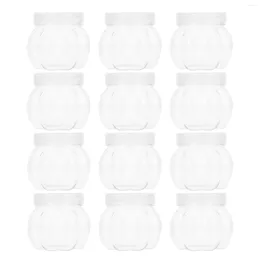 Storage Bottles 12 Pcs Pet Pumpkin Jar Container Lid Wedding Party Favor Box Gift Coffee Beans The Loose Tea Canister Child