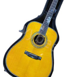 Lvybest 41-inch King Guitar Face Yellow Solid Wood Plus Hard Box Free Shipping