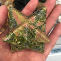 Decorative Figurines Natural Flower Green Crystal Melkaba Arcade Stone Star Energy Mineral Jewelry Healing Decoration