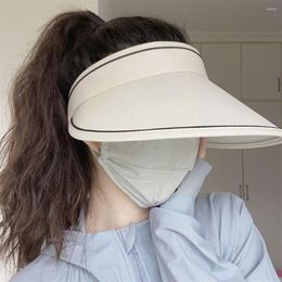 Wide Brim Hats Summer Top Empty Sun Hat For Women Cap Beach Anti-ultraviolet Visor Girl Ladies UV Protection Foldable Su X2D0