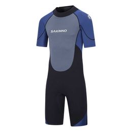 Wetsuits Drysuits 2MM 3MM Neoprene Wetsuit Men Snorkeling Free Diving Suit Underwater Hunting Kitesurfing Swimwear Short Sleeve Bathing Suits J230505