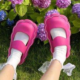 Platform Sandals Women Slippers Thick Girl Outdoor Summer Sweet Mary Jane Slides EVA Anti-slip Home Floor Flip Flop Ladies Shoes 230505 498