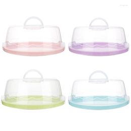 Storage Bottles Portable Plastic Round Cake Box Cupcake Dessert Container For CASE Sealing Handheld Carrier Wedding Birthday Supplie