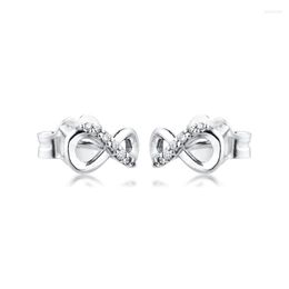 Stud Earrings Sparkling Infinity 925 Sterling-Silver-Jewelry