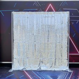 Party Decoration Luxury Silver Color 18mm Seamless Large Sequin / Big Sequence Event Backdrop Po Booth Background