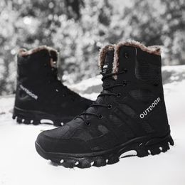 Winter Snow Warm Fur Work Shoes Hiking Ankle Boots Men Tactical Military Boots Hunting Special Force Combat Army Boots