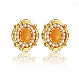 Stud Earrings Luxury Designer For Women 2023 Pearl Piercing Earings Jewelry Christmas Gift Y2K Accessories Korean Fashion