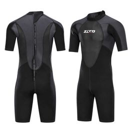 Wetsuits Drysuits ZCCO 3mm neoprene Wetsuit Men short sleeve Scuba diving suit Surfing Sunproof one piece set Snorkeling spearfishing swimsuit J230506