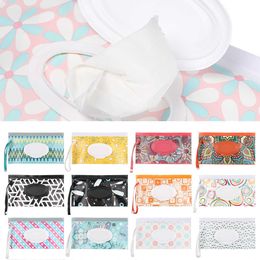 Tissue Boxes Napkins 1PC Wet Wipes Bag Portable Flip Cover SnapStrap Cosmetic Pouch Cute Baby Tissue Box Outdoor Cute Stroller Carrying Case Acces Z0505