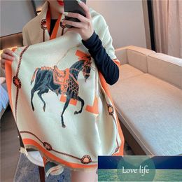 American New Cashmere Big Brand Scarf Women's Winter Thermal Long Thickened Carriage Foreign Trade Scarf Shawl Dual-Use