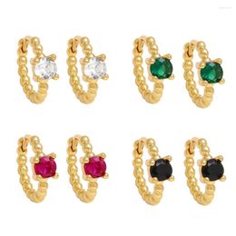 Hoop Earrings Mini Gold Plated Hoops For Women Girls Copper CZ Crystal Geometric Huggie Small Jewelry Gifts Ersq51