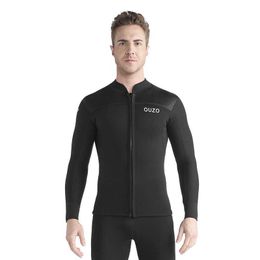 Wetsuits Drysuits Adults 3mm Wetsuits Long Sleeve Neoprene Wetsuits TopBottom Front Zip Thermal Swimsuit Surfing Scuba Diving Suits J230505