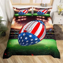 Bedding Sets Boys Football Duvet Cover Set Microfiber 3D Soccer Comforter Ball Sport Theme Single Twin King For Kids Teens