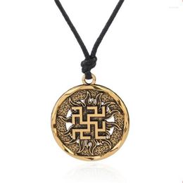 Pendant Necklaces Female Male Necklace Vintage Style Fire And Special Pattern Viking Jewellery Rope Chain Zinc Alloy Drop