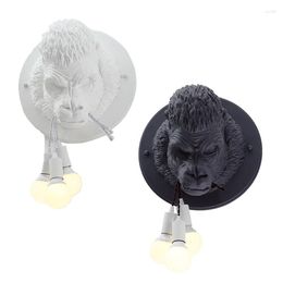 Wall Lamp Modern Grey/White Resin Ape Fixture Home Decor Living Room Dining Sconce Light WA026