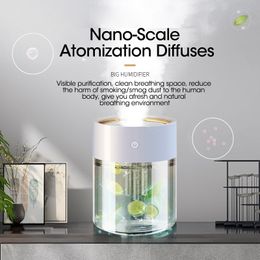 Essential Oils Diffusers Air Humidifier For Home USB Ultrasonic Essenti OIL Diffus Aroma 2L Large Capacity 3 Nozzle Heavy Fog Air Purifier With LED Lamp 230504