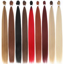 Saç parçaları düz saç demetleri uzantılar pürüzsüz ombre saç dokuma 36 inç süper uzun sentetik düz saç demetleri dolu 230504