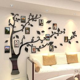 Wallpapers Creative Po Wall Decoration DIY Tree Wall Sticker Art TV Sofa Background Wall Poster 5 Sizes Family Wallstickers Po Frame 230505