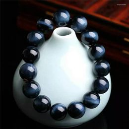 Strand Precious Natural Blue Tiger Hawk Eye Bracelets For Women Men Powerful Stretch Crystal Round Bead Bracelet 12mm 14mm 16mm 18mm