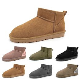 Designer boots Fashion Classical Short boots Womens boots Keep Warm Man Womens Plush Casual shoes Pink chestnut gray black dark green Platform Shoe Booties