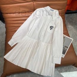 Casual Dresses Designer Women Dress Sleeveless Denim Shirt For Spring Summer Outwear Style With Budge Letter Lady Slim Belt Pleated Skirt Button Zipp 6FWD