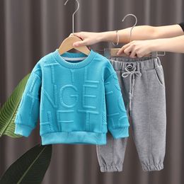 Clothing Sets Toddler Boys Sport Cotton Clothing Set Baby Spring Autumn Pullover Sweater Pants 2Pcs Tracksuit Children Kids Clothes Sets 230505