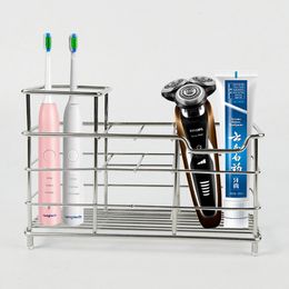 Toothbrush Holders Toothbrush Holder Stainless Steel Electric Toothbrush Stand shelf Toothpaste Storage Rack Bathroom Accessories Organizer 230504