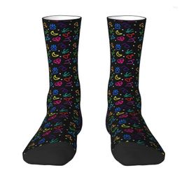 Men's Socks Cute Mens Rainbow Planetary Symbols Dress Unisex Breathbale Warm 3D Printing Sailors Moon Crew