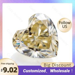Loose Gemstones Holycome Yellow Laboratory 4MM To 8MM VVS1 Diamonta Heart Stone Natural GRA Certified Clarity Lab Created Diamonds