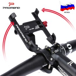 Bike Frames Promend 360 Rotatable Mobile Phone Holder Aluminium Adjustable Bicycle Non-slip MTB Mount Stand Cycling Bracket 230504