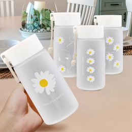 water bottle 500ml Plastic Water Bottles Daisy Transparent Bottle BPA Free Outdoor Sports Water Cup Water Mug dent Portable Mug with Rope P230324