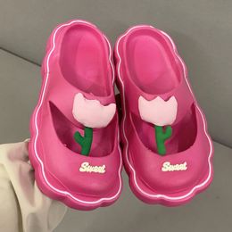 Tulip Women Sandals Summer Platform Casual Design Flat Ladies Outdoor Comfortable Fashion Pink Flower Eva Slippers 23050 7db9