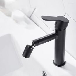 Kitchen Faucets Black Stainless Steel Wash Basin Faucet Bathroom Universal Rotary Bubbler Mouth Cold And