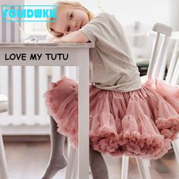 스커트 Tutu 스커트 아기 소녀 스커트 1 ~ 15 년 공주 Pettiskirt 파티 댄스 무지개 튤 스커트 소녀 옷 230504