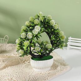 Decorative Flowers Artificial Bonsai Easy Care Realistic Simulation No Watering Mini Little Tomato Potted Plant Table Ornament